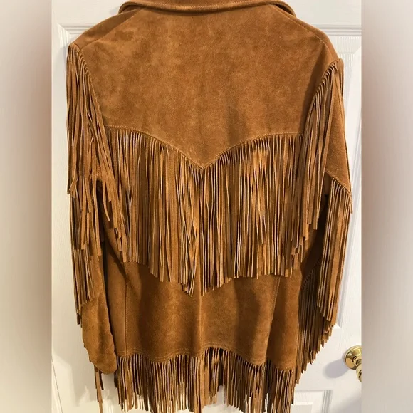 Jo O Kay Vintage Leather Fringed Jacket Coat Unisex Bohemian Western - Picture 3 of 16